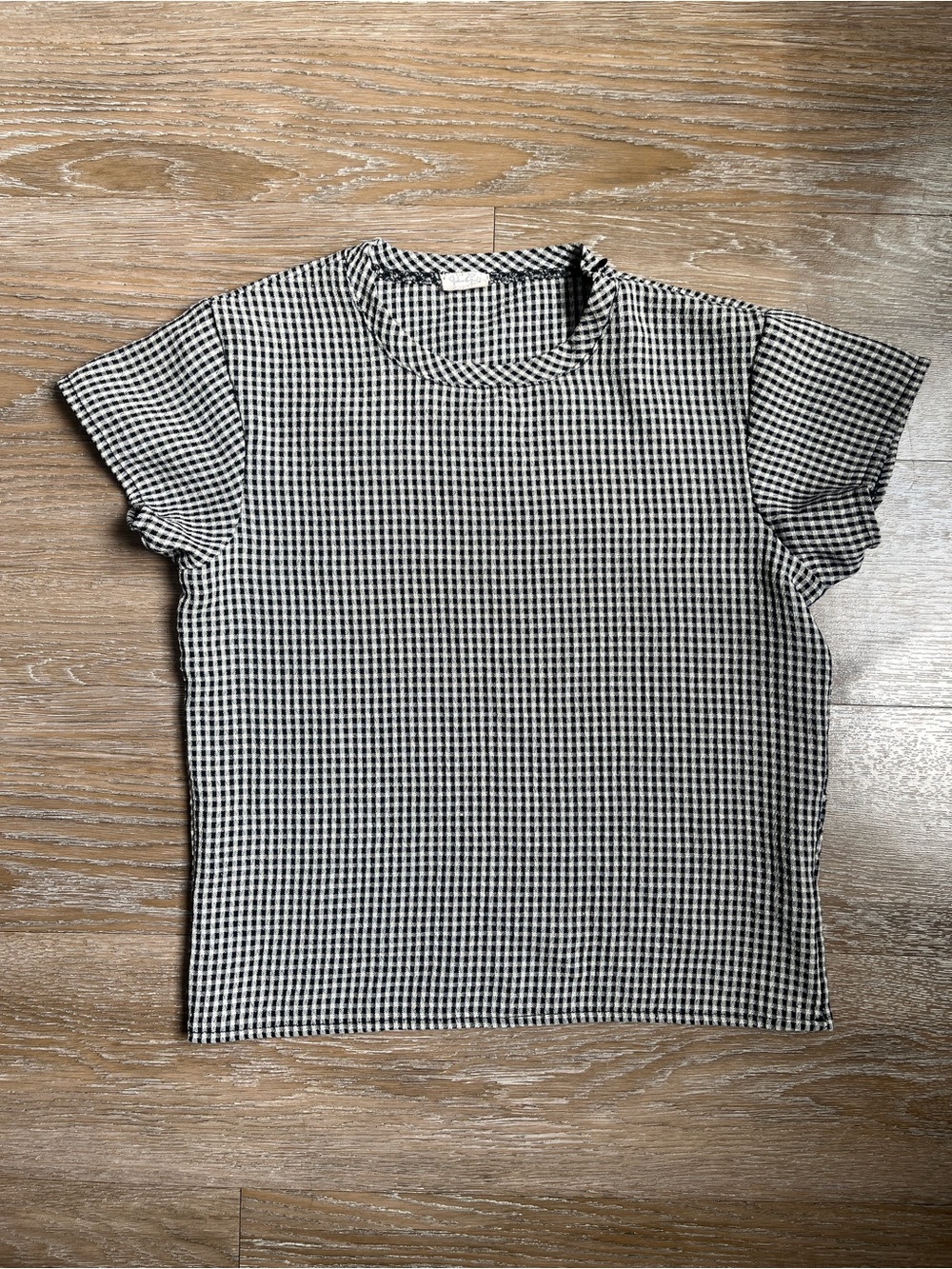 Black & White Gingham Short Sleeve